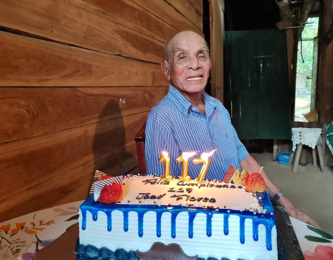 José Flores Flores cumplió 117 años en julio.
Fotografía: Asociación Península de Nicoya Zona Azul