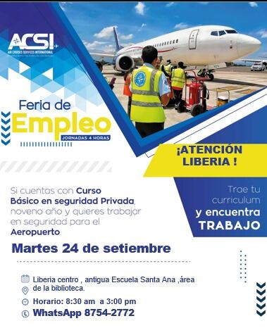 feria de empleo en aeropuerto de Guanacaste Liberia