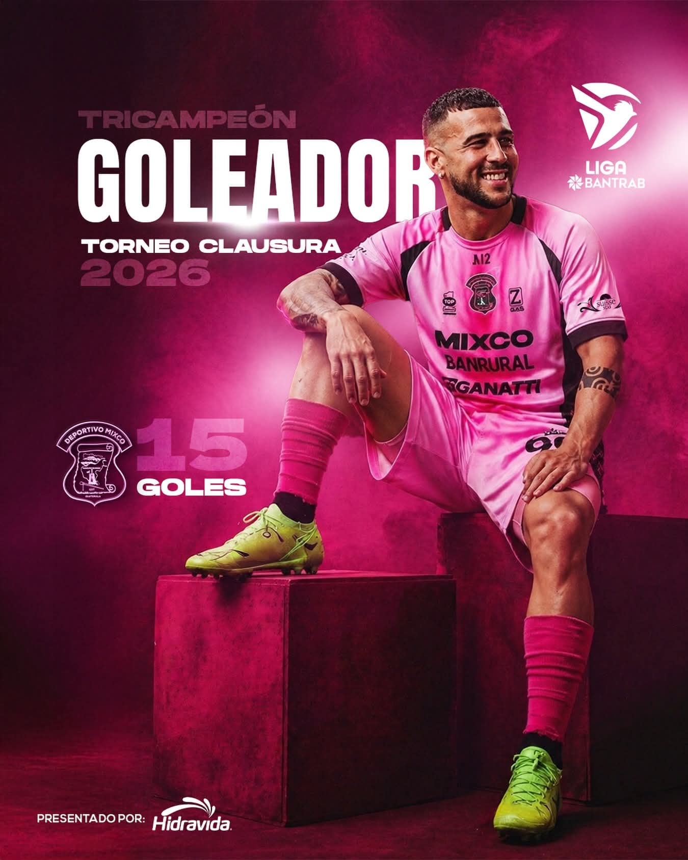 Nicolás Martínez es el tricampeón de goleo en Guatemala