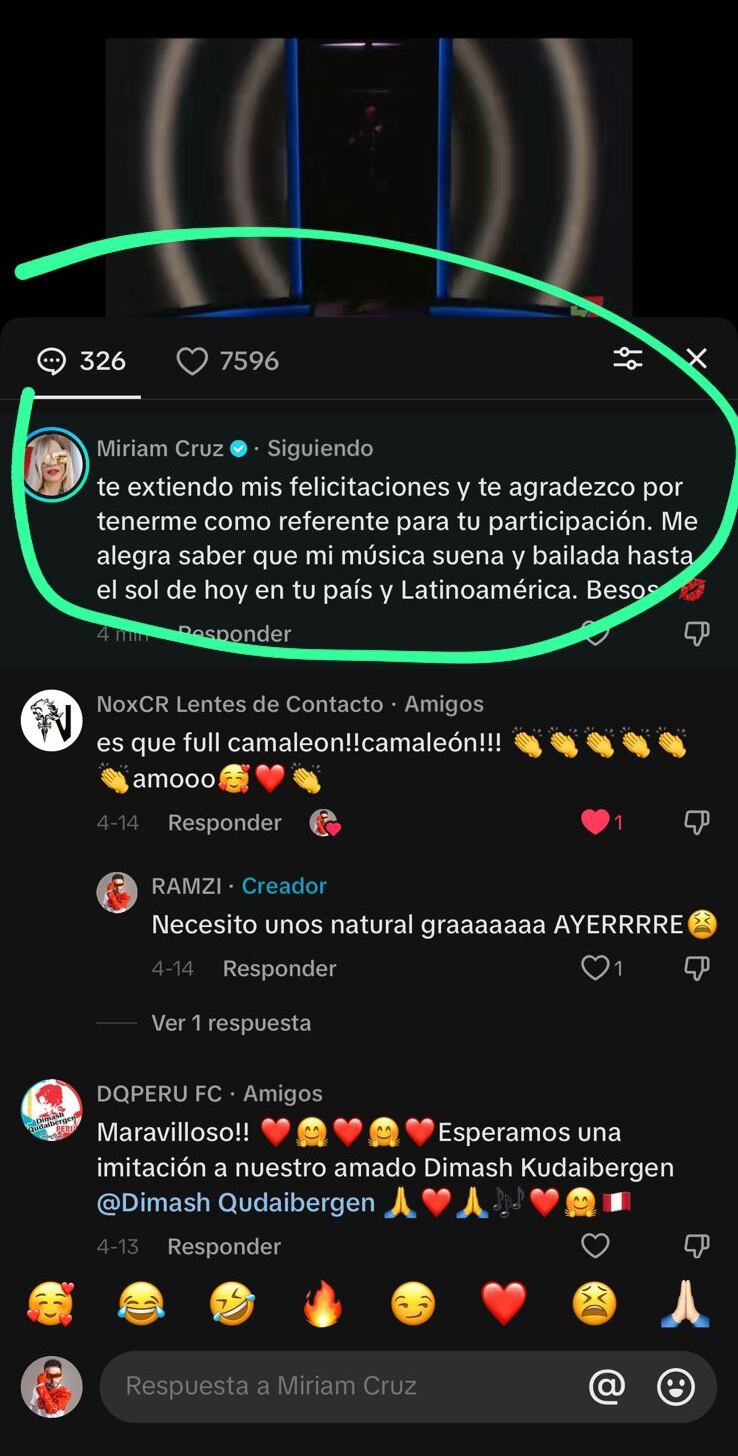 Miriam Cruz, cantante de las Chicas del Can, respondió a video del participante de Tu cara me suena Ramzi, quien la imitó en la primera gala.