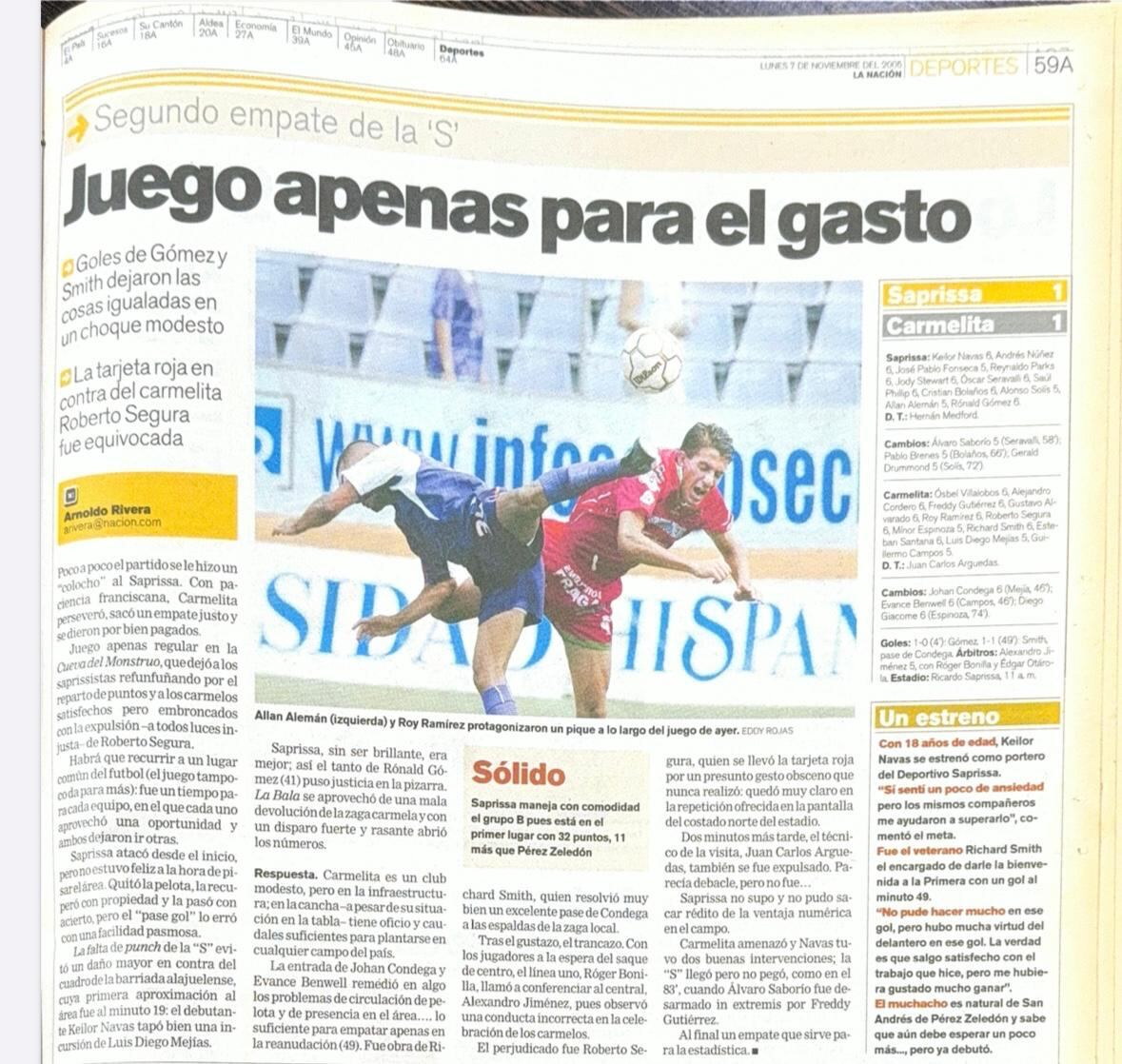 Esta fue la nota publicada el lunes 7 de noviembre de 2005 en La Nación.