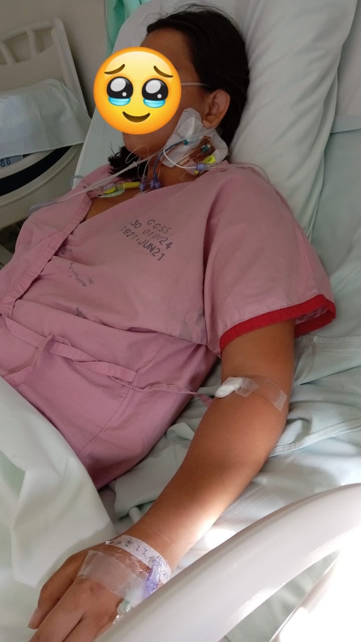 Joven mamá es atacada y le clavan varilla en el pecho. Foto cortesía Allison Jiménez.
