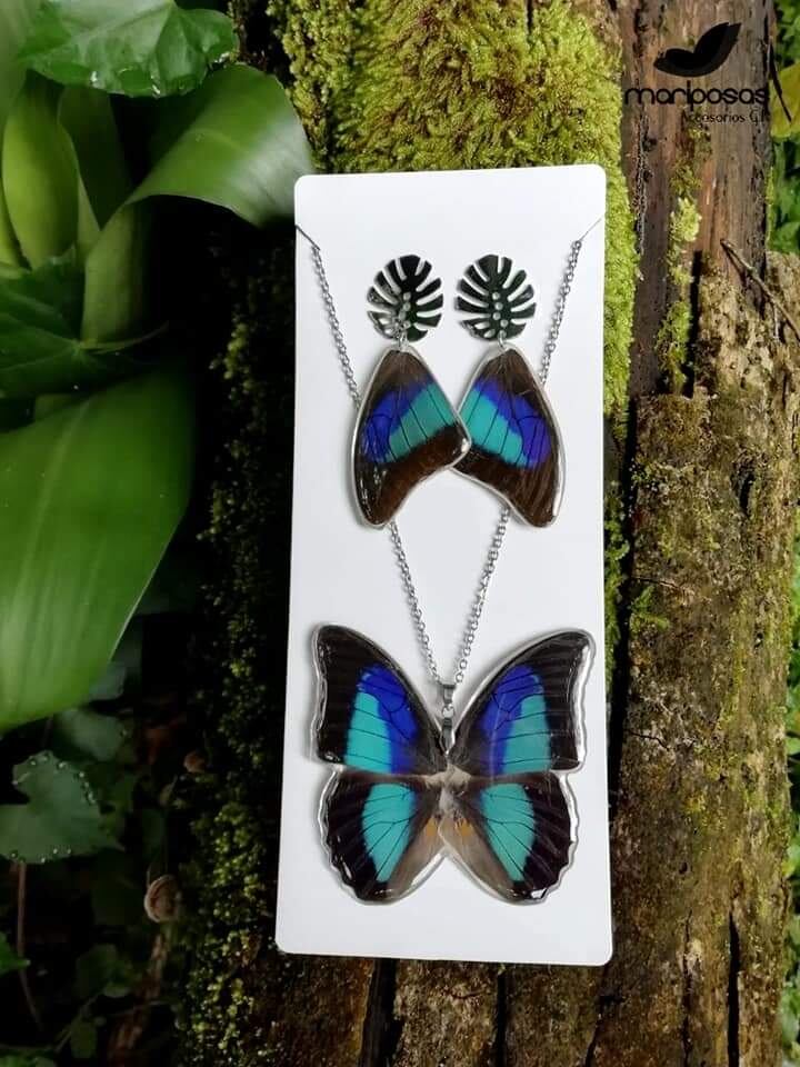 don Danilo Rodríguez y doña Mónica Rodríguez, un matrimonio sarchiceño que de la noche a la mañana tuvo que cerrar lo que fue su fuente de ingresos durante 14 años el Mariposario Sarchí. Ahora hacen joyería con alas de mariposas.