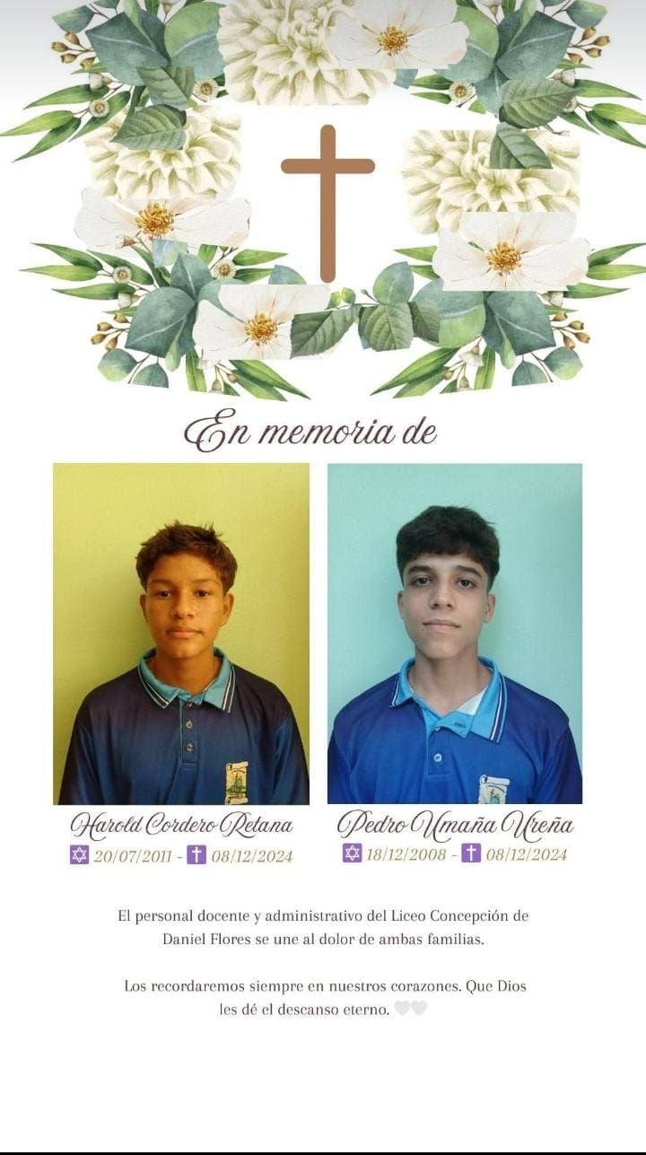 Harold Cordero Retana y Pedro Andrés Umaña Ureña murieron ahogados cuando jugaban en la poza Los Reyes. Foto: Tomada de Redes Sociales