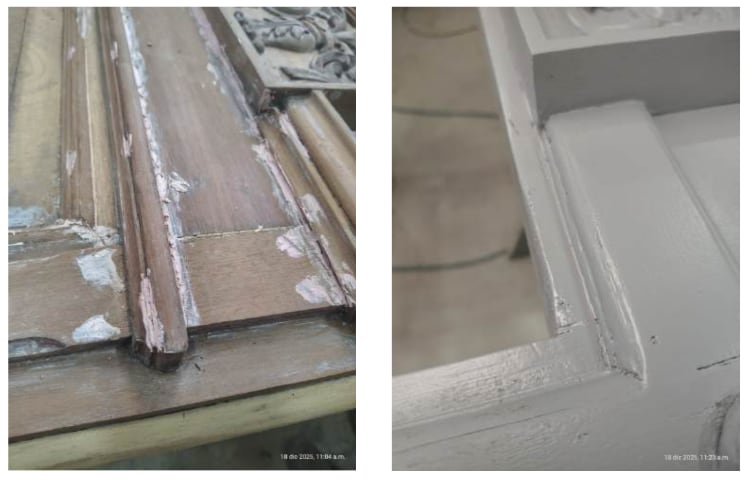 प्लास्टिक पोटीनचा अयोग्य वापर आणि मोल्डिंगची विकृती.