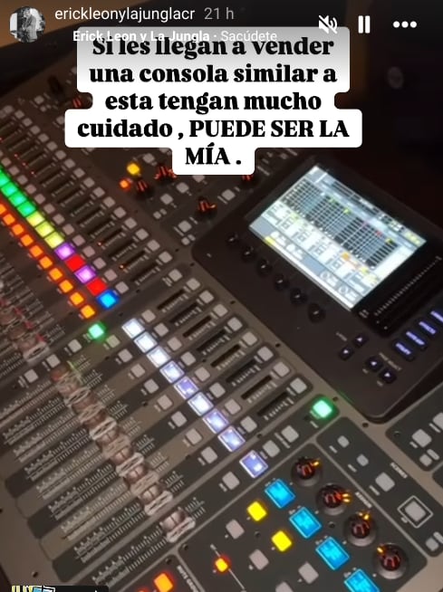 Instrumentos que le robaron a Erick Léon, líder del grupo La Jungla