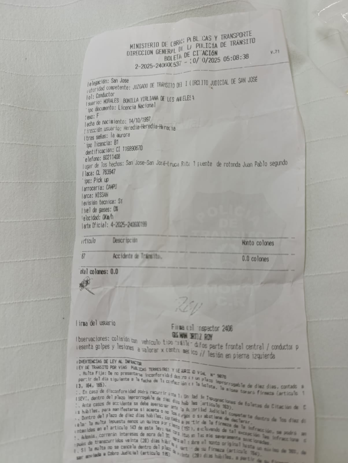 Ángeles Morales, modelo talla plus y exparticipante de Miss Universe Costa Rica 2024.