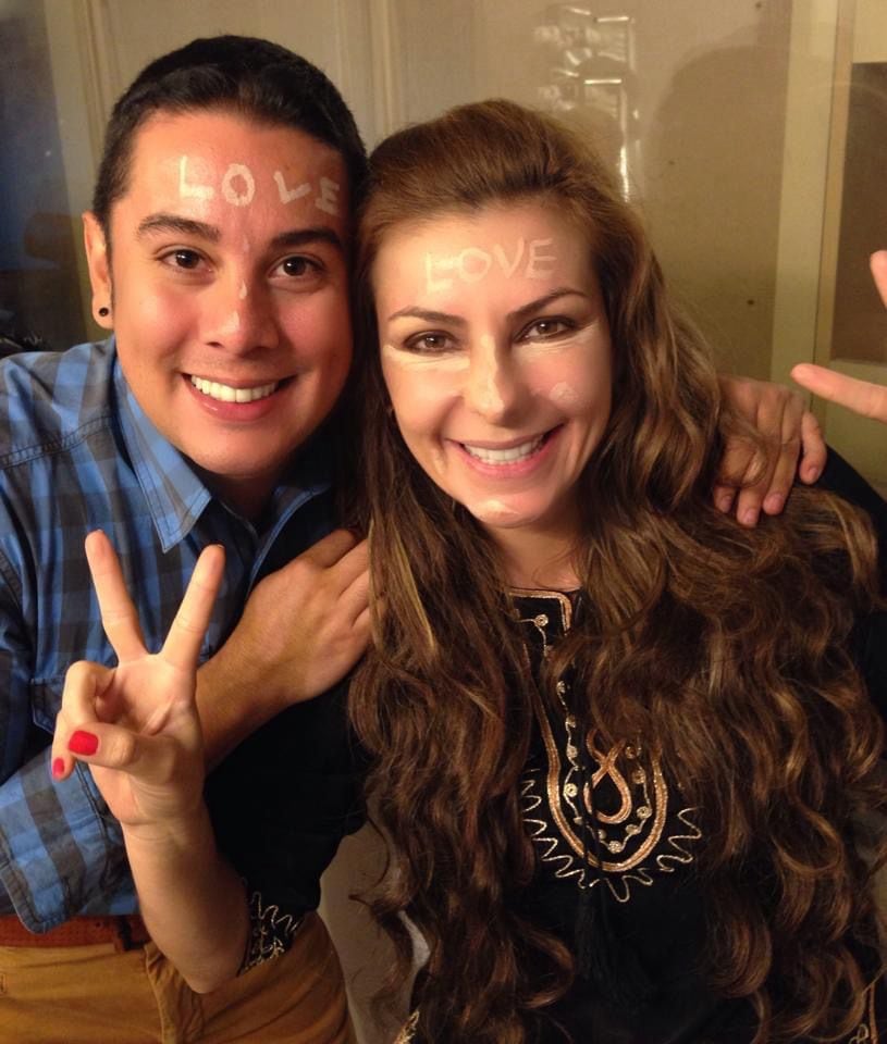 Maquillista David Calvo con varios famosos.