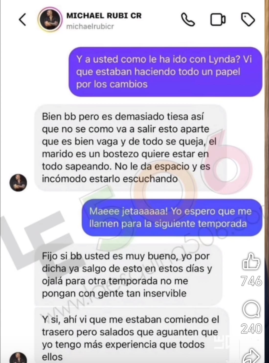 Lynda Díaz involucró al bailarín Byron Ávila en el problema que tuvo con Michael Rubí durante su participación en Mira quién baila.