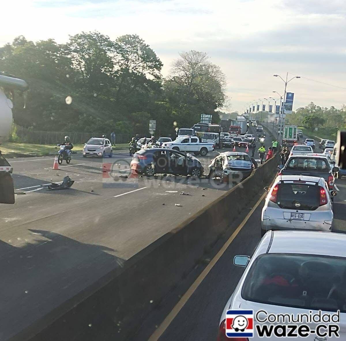 Accidente en la Ruta 1 deja un fallecido. Foto: Facebook Waze