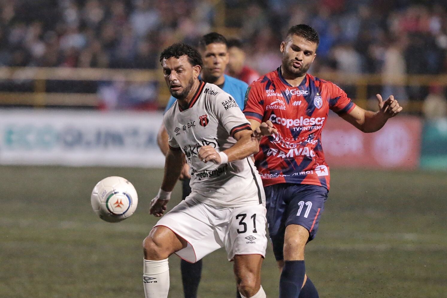25/01/2024/ Juego entre AD San Carlos vs Liga Deportiva Alajuelense por la jornada 4 del torneo clausura de la copa Promerica en el estadio Carlos Ugalde de Ciudad Quesada / Foto John Durán