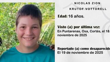 OIJ confirma que adolescente desaparecido desde hace cuatro días apareció en buen estado