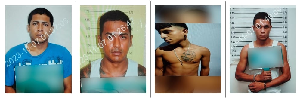 De izquierda a derecha: Adonay García, Jonathan Pérez, Aaron Aguirre y Johan Rodríguez. Foto OIJ.