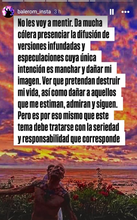 Balerom se refirió de nuevo a las acusaciones en su contra por el delito de grooming.