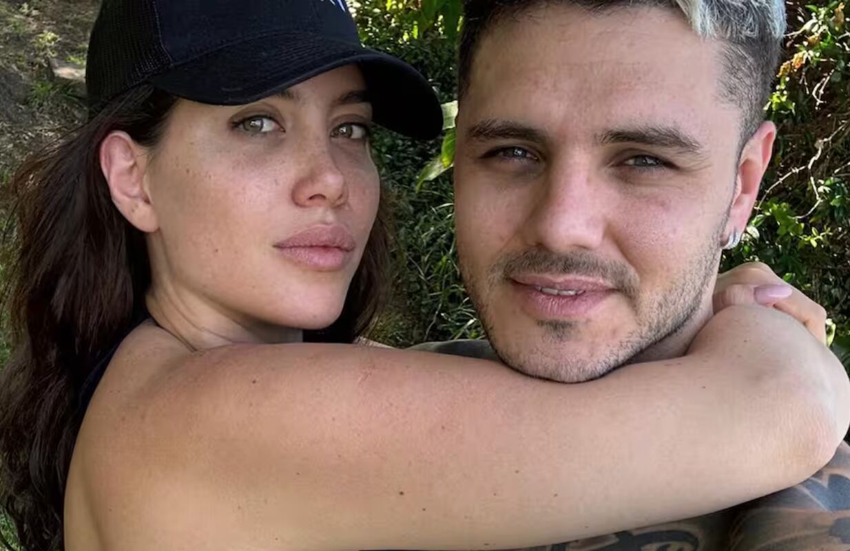 Imagen de Wanda Nara y Mauro Icardi abrazados.