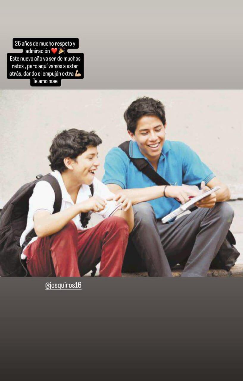 José Luis Quirós, jugador del Cartaginés llegó a los 26 años y su hermano William le dedicó un hermoso mensaje. Instagram William Quirós.