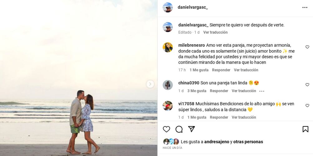 Daniel Vargas junto a su enamorada Shirley Álvarez