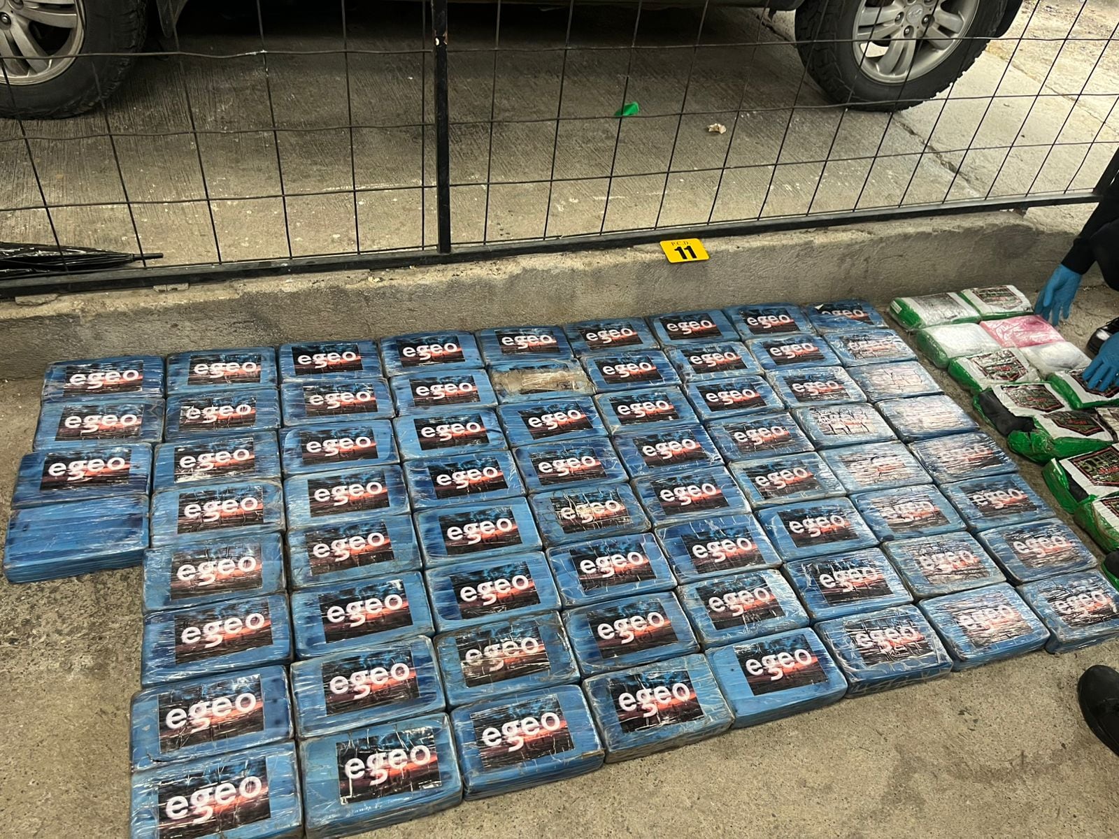Las autoridades decomisaron 96 paquetes de cocaína. Foto MSP.