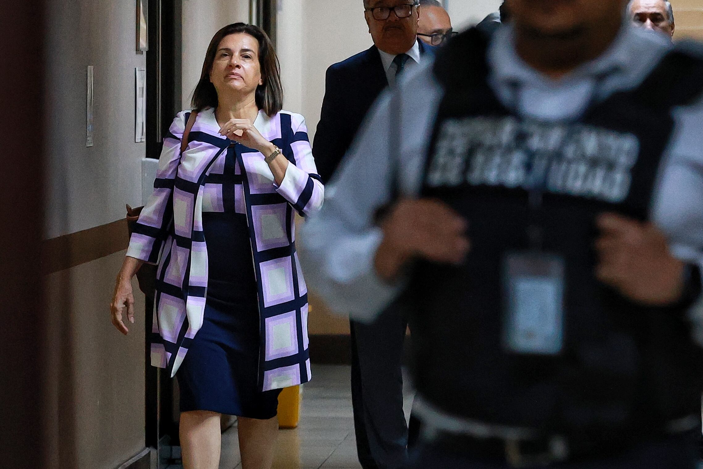 26/09/2024/ Marta Esquivel durante un receso a la audiencia de medidas cautelares / Foto John Durán