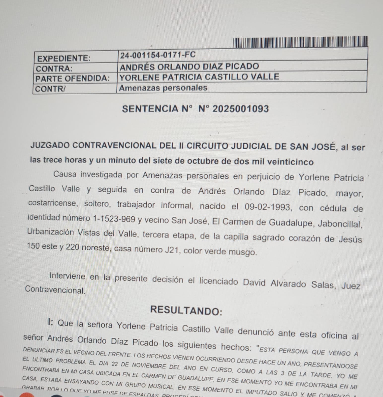 Yorleny Castillo, cantante del grupo Calle 8.