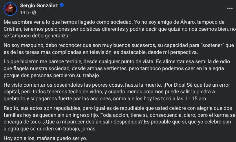 Los despidos de Álvaro Sánchez y Christian Montero siguen dando mucho de qué hablar: ahora fue un experiodista de Teletica quien metió la cuchara.