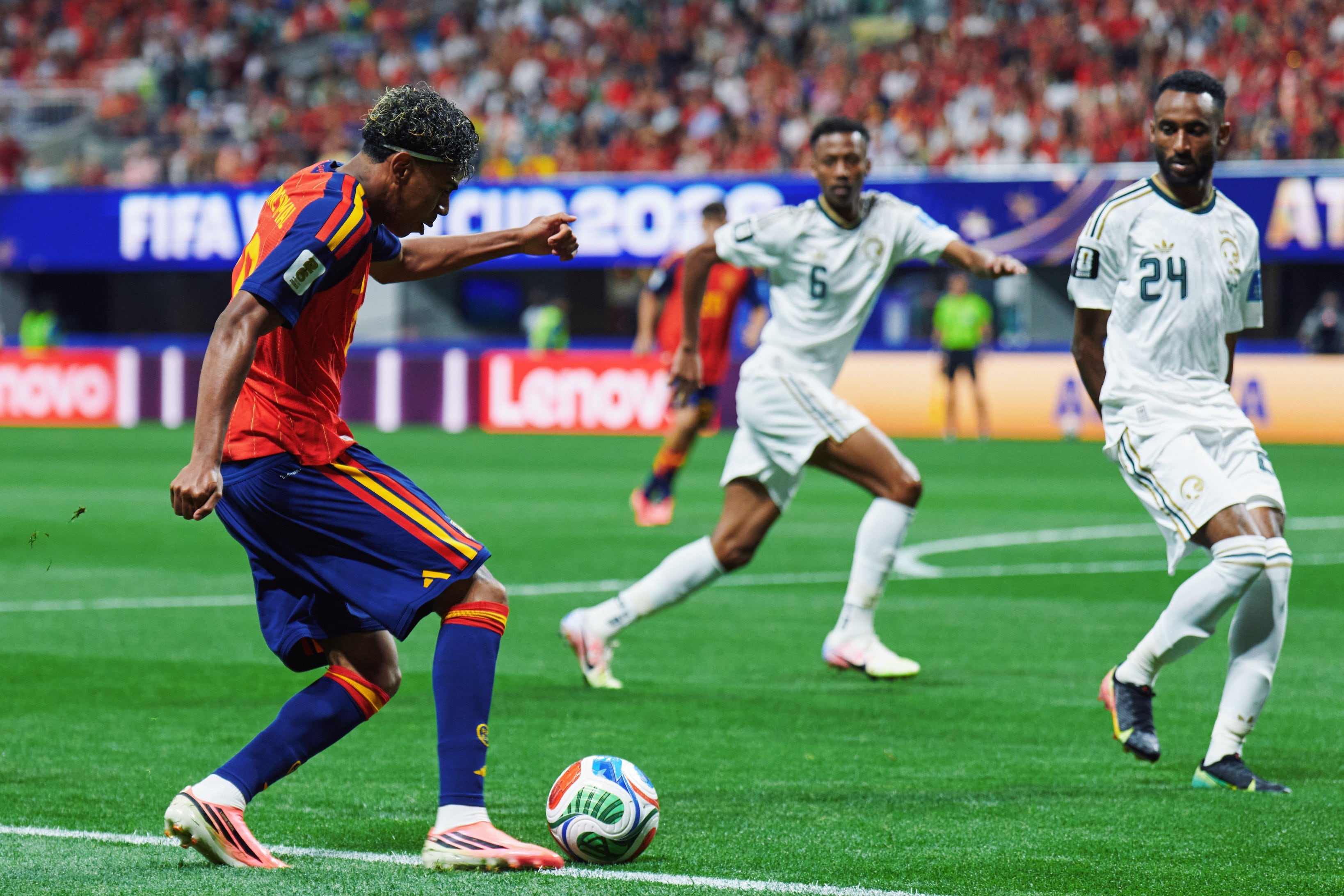 Lamine Yamal es figura en el partido entre España y Arabia Saudita en el Mundial 2026.