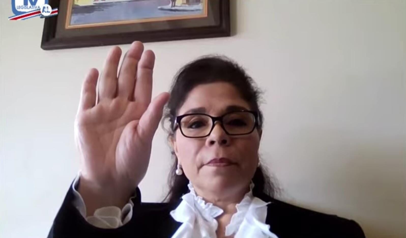 Marilyn Solano, ex gerenta general de la Junta de Protección Social (JPS), compareció virtualmente por motivos de salud.