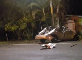 Triple colisión deja un joven fallecido en Talamanca. Foto cortesía.