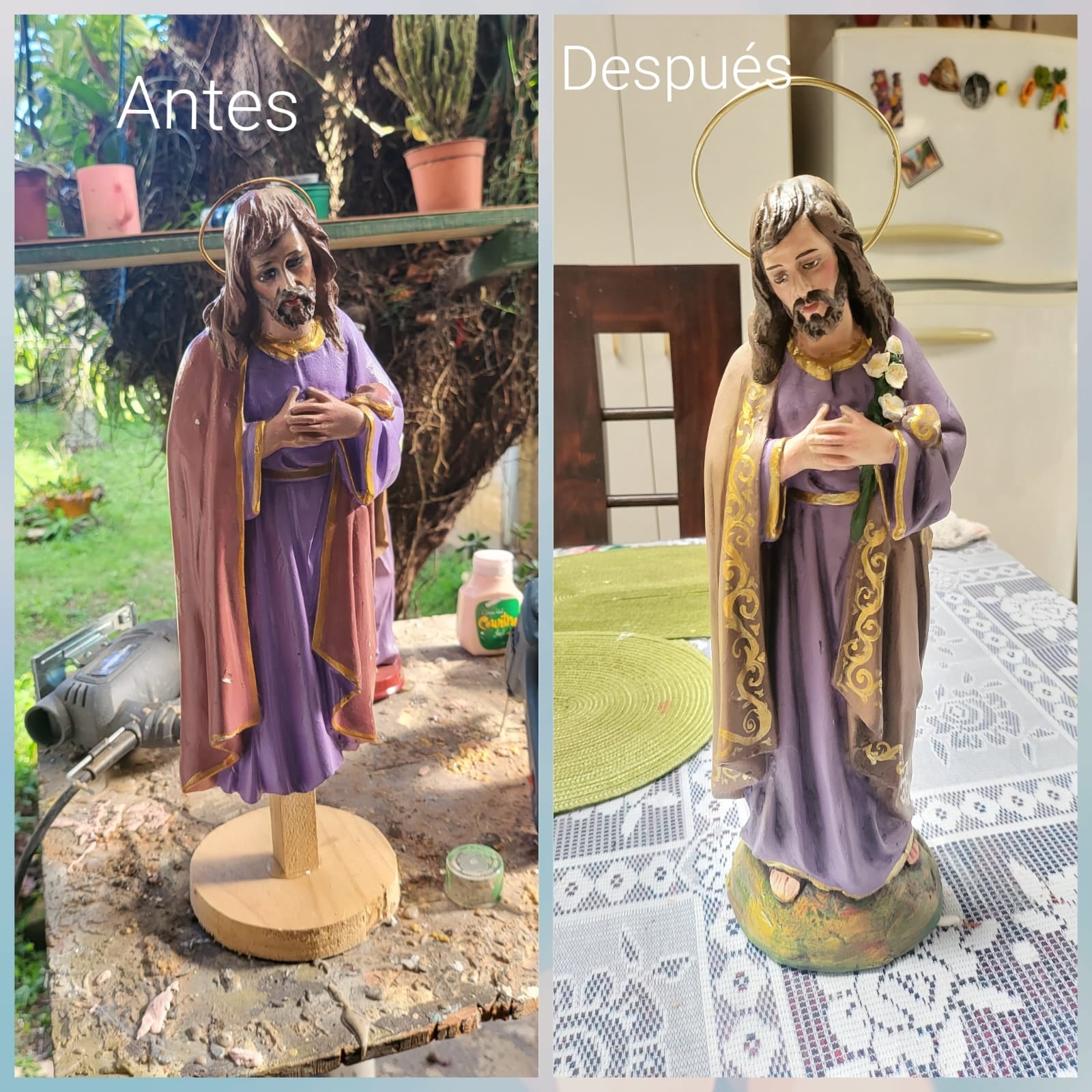 Trabajo de un restaurador de portales.