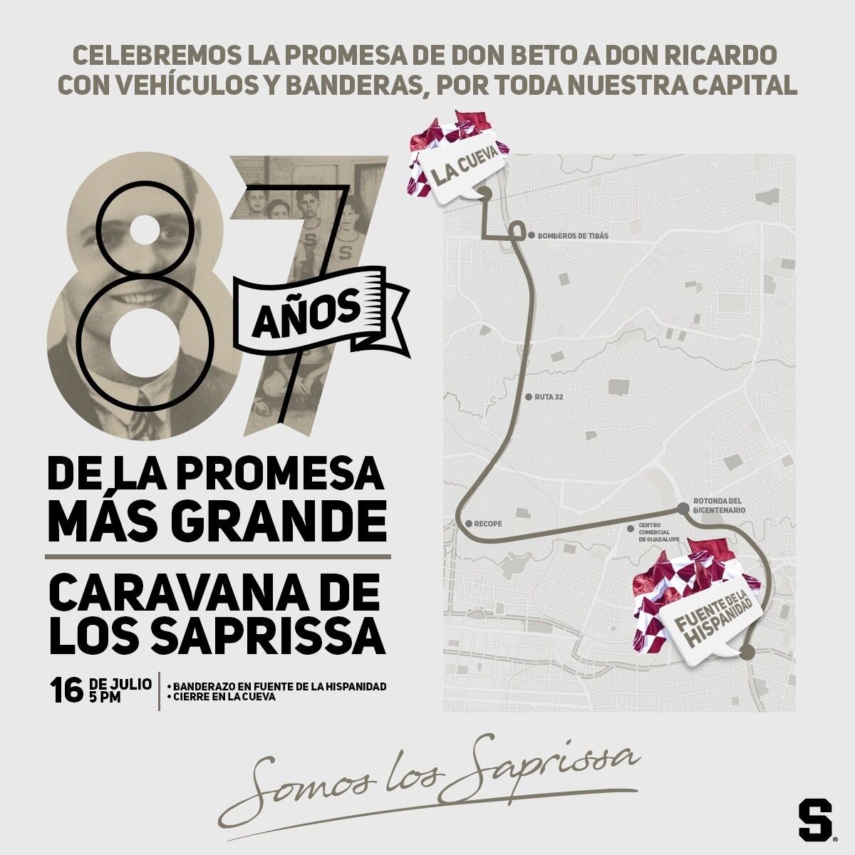 Con una caravana y actividades dentro del estadio Saprissa, el equipo celebrará sus 87 años. Prensa Saprissa.