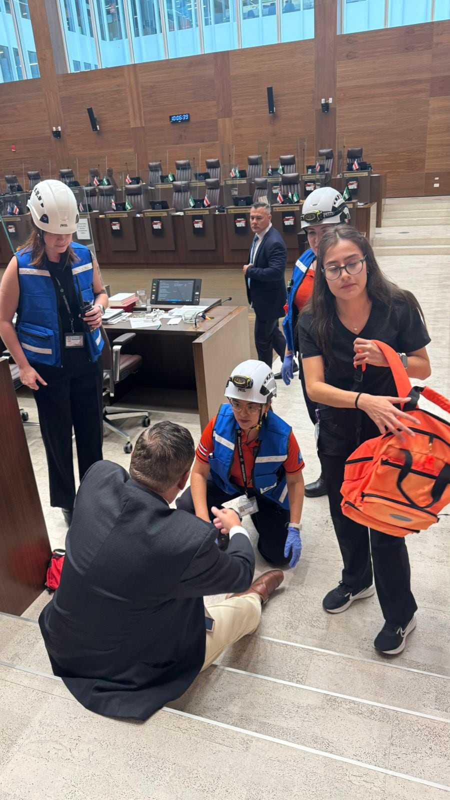 Diputado Jorge Rojas en el simulacro nacional