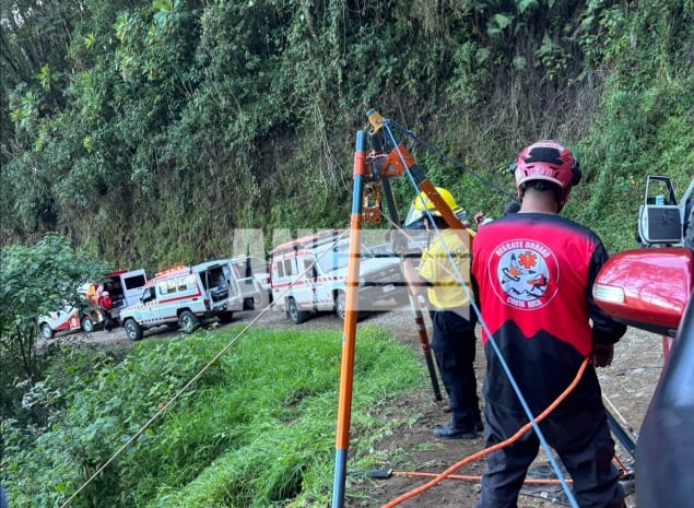 Uno de los hombres falleció poco después de ser extraído del guindo. Foto ANI.