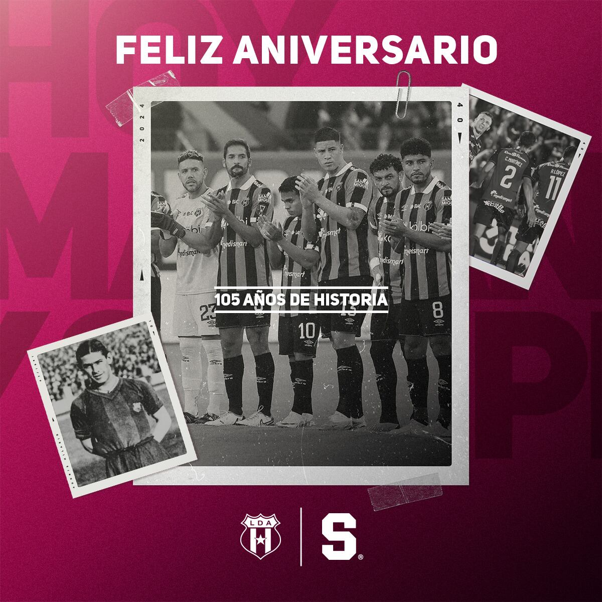 Saprissa felicitó a Alajuelense su aniversario con esta publicación.