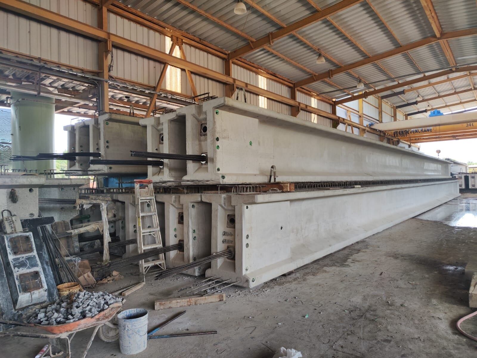 Estas son las vigas que se colocarán a partir del jueves.