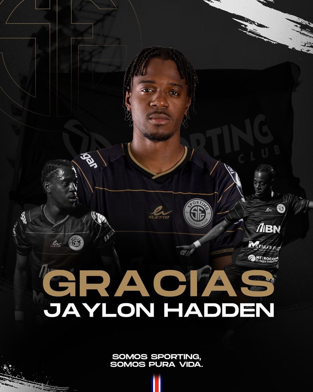 El volante Jaylon Hadden no seguirá en el Sporting. Prensa SFC.
