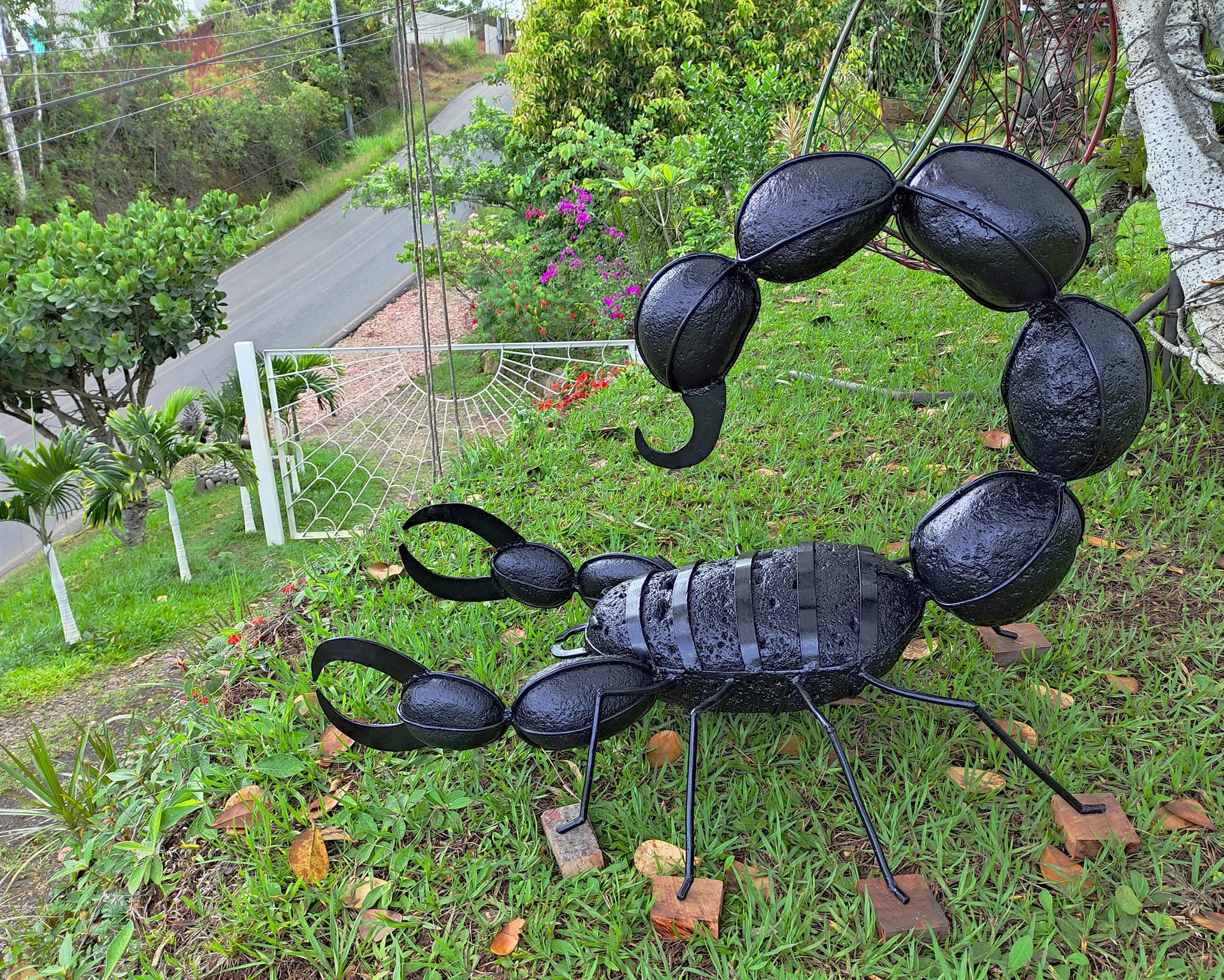 Lo que hace don Rodrigo Rodríguez Oconitrillo, vecino de Atenas, con piedras de río, pintura, hierro y soldadura es verdadero arte, el cual se lo han reconocido ticos y extranjeros