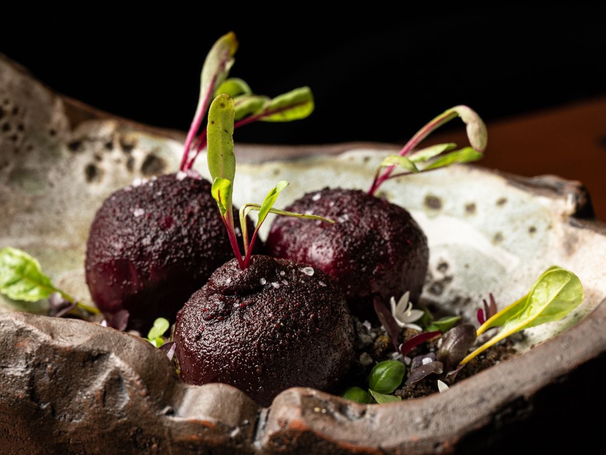 Este queso y remolacha de la huerta, es una de las delicias que puede probar en Conservatorium. Foto: Gonzalo Picón.