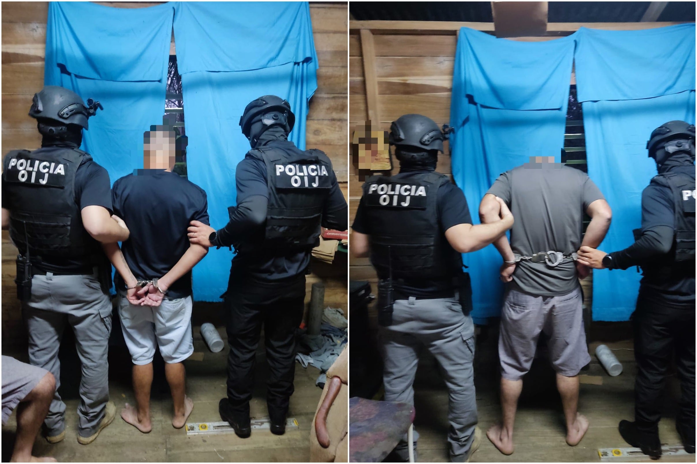 Ambo sujeto fueron detenidos este viernes en Valle La Estrella. Foto OIJ.