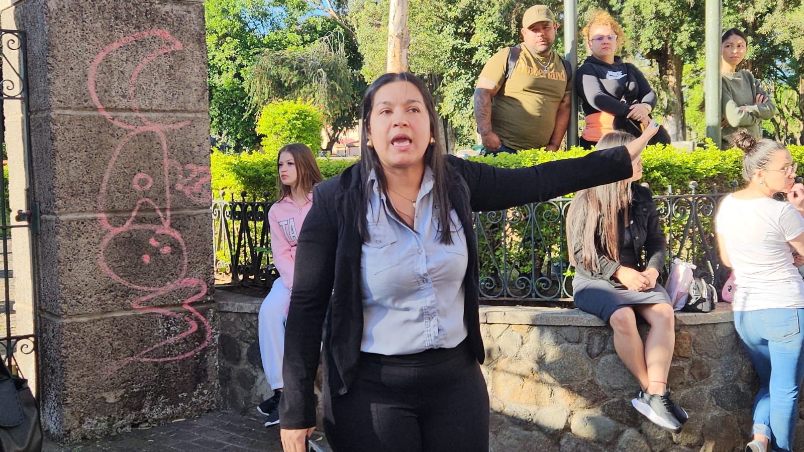 Manifestación en la escuela Metálica