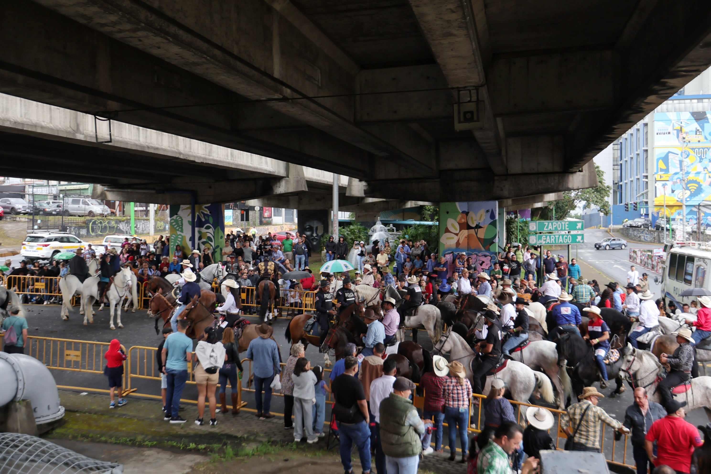 imágenes de caballistas, caballos y público en el Tope Nacional 2024 en Montes de Oca.