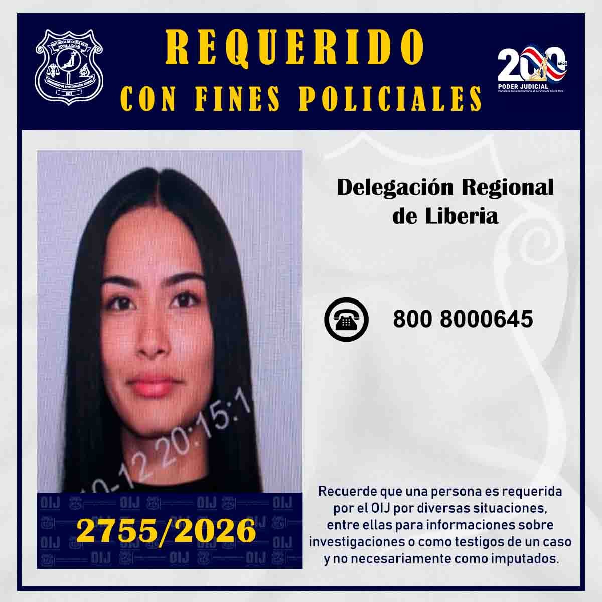 La sospechosa es una muchacha de apellido Ortíz, de 22 años.