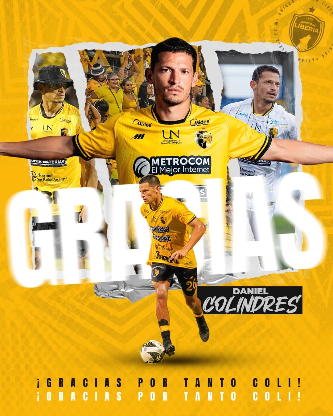 Daniel Colindres deja de ser jugador del Municipal Liberia. Prensa ML.