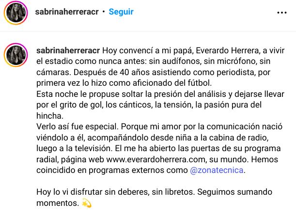 Sabrina Herrera, hija de Everardo Herrera, no se aguantó la emoción por lo que hizo su papá 40 años después a petición de ella y lo gritó a todo galillo en sus redes.