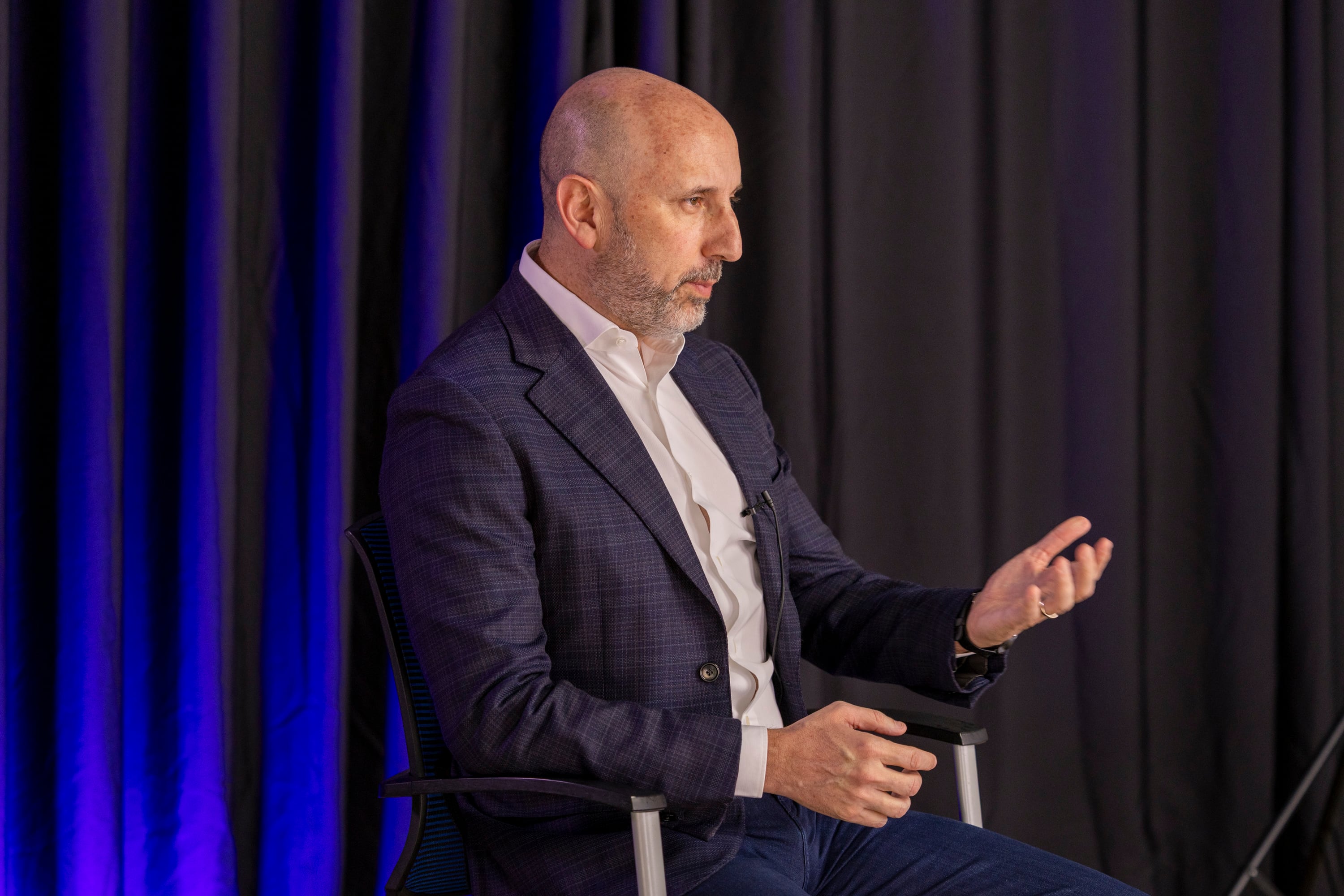 28/02/2025, San José, Estudio Grupo Nación, entrevista con Osael Maroto, presidente de la Federación Costarricense de Fútbol.