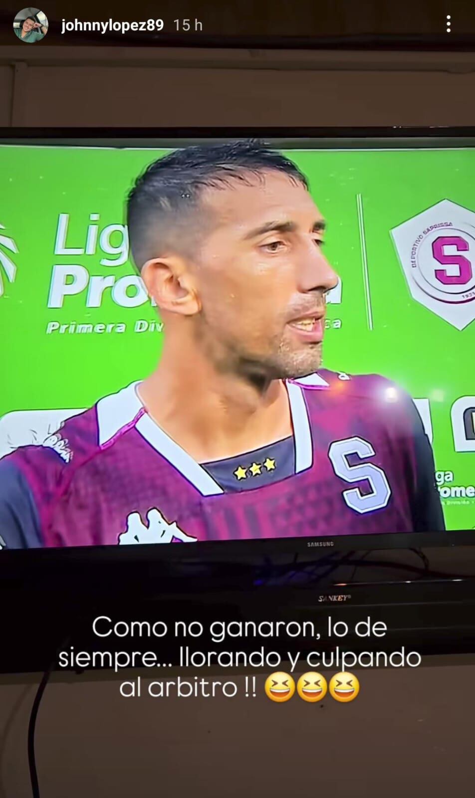 El periodista Johnny López soltó un picoso comentario sobre el juego entre Saprissa y Alajuelense. Instagram Johnny López.