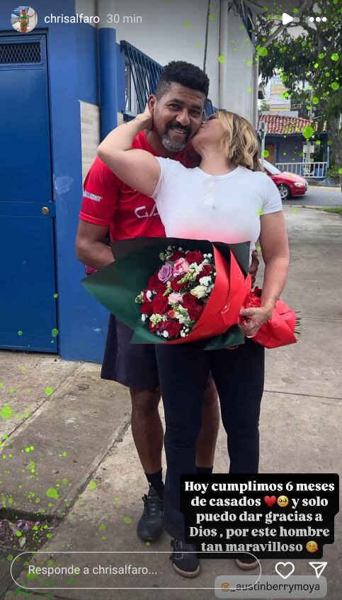 Austin Berry demostró este jueves lo romántico que es con la sorpresa que le dio a su esposa Cristina Alfaro por los seis meses que están cumpliendo de casados.