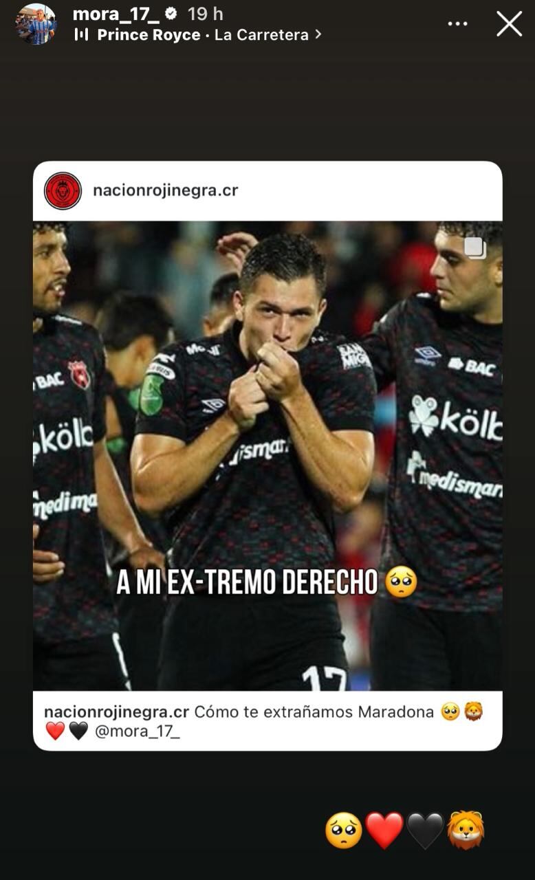Carlos Mora todavía tiene a Alajuelense muy presente.