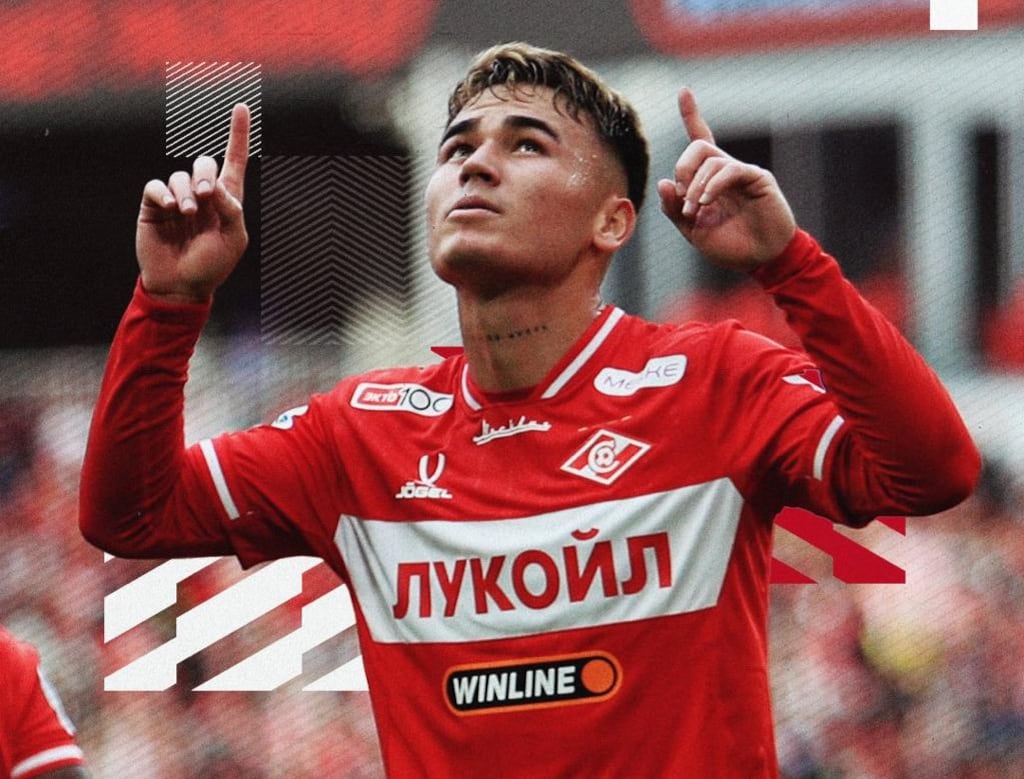 Manfred Ugalde celebró su doblete con el Spartak de Moscú.