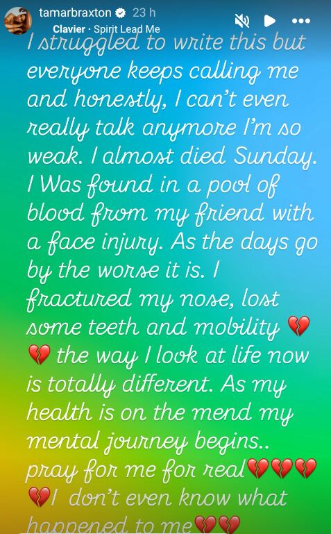 Esta fue la publicación de Tamar Braxton en Instagram.