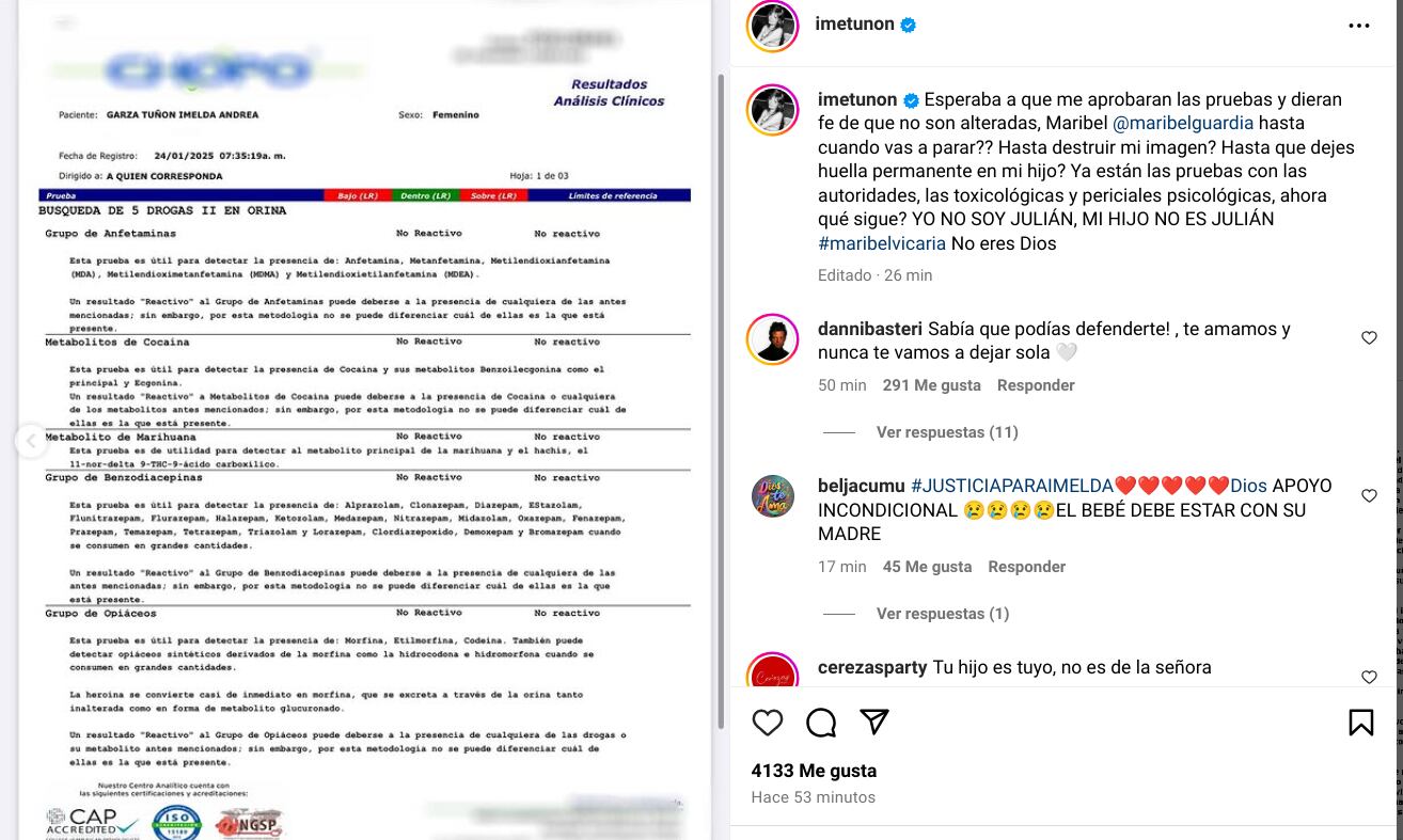 Imelda Garza Tuñón contraatacó este viernes a Maribel Guardia al mismo tiempo en que la actriz costarricense daba una conferencia de prensa en la que respondía preguntas sobre el conflicto que la enfrenta con su exnuera.